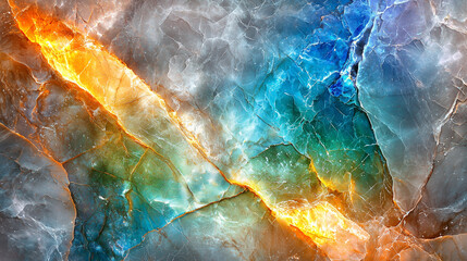 Poster - abstract marble textures with intricate veins in bold, contrasting patterns and vibrant colors.