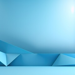 Sky Blue background with geometric shapes and shadows, creating an abstract modern design for corporate or technology-inspired design