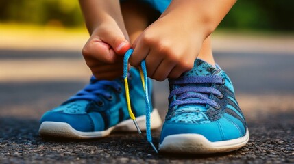 Tying Shoelaces on a Sunny Day