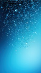 Sky Blue banner dark bokeh particles glitter awards dust gradient abstract background. Futuristic glittering in space on sky blue background blank empty