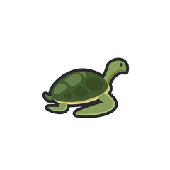 Wall Mural - cute turtle in outline flat vector design.