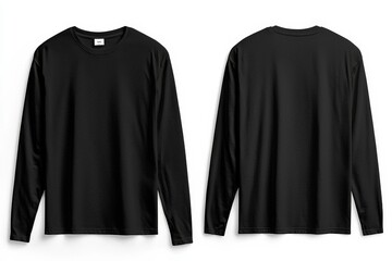 Black long sleeve tshirt mockup isolated created with Generative AI