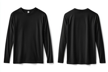 Black long sleeve tshirt mockup isolated created with Generative AI