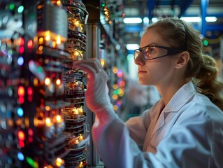 Scientists Conduct Cutting Edge Quantum Computing Research in High Tech Laboratory