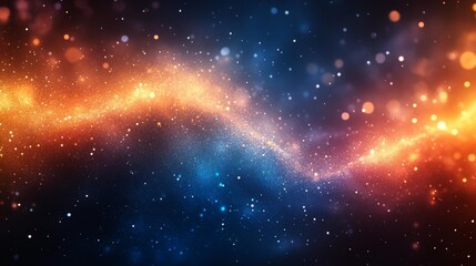 Wall Mural - Abstract Cosmic Landscape with Glowing Particles Generative AI