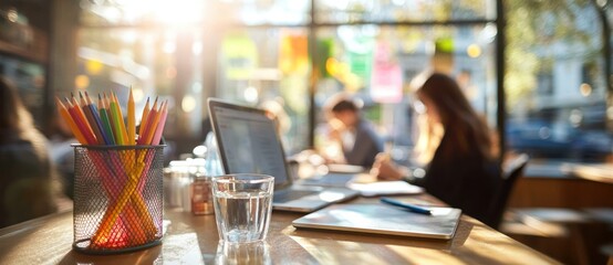 Canvas Print - A Sunny Cafe Table