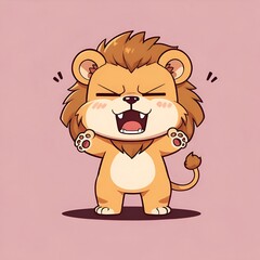 Wall Mural - Cute Cartoon Lion