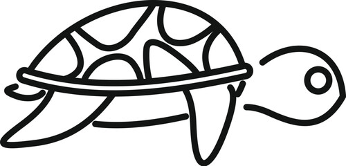 Wall Mural - This simple illustration features a turtle walking from left to right