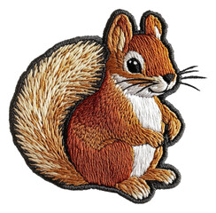 Cute squirrel patch for crafts, cut out - stock png.