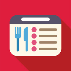 Poster - Simple icon of a restaurant menu displaying food choices with a fork and knife icon