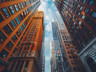 Historic City Center with Old and Modern Skyscrapers Coexisting Unique Architectural Landscape