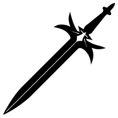 sword vector with a medieval sword shape on a white background