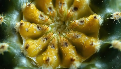 Cactus green detail macro photo surface plant botanical garden dark background