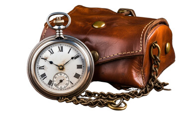 An old-fashioned pocket watch isolated on white background