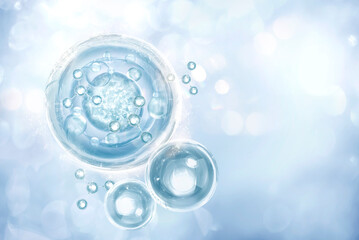 Wall Mural - bubble and molecule background for cosmetic product