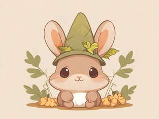 Sticker - Cute Bunny with a Hat