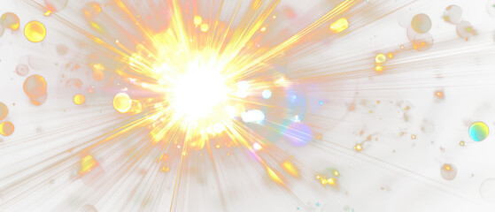 Wall Mural - vibrant explosion of light and color, visual effect that captures, isolate on transparent background
