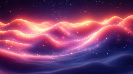 Canvas Print - abstract futuristic backgroun with blurry glowing wave an neon lines spiritual energy concept digital fantastic wallpaper with