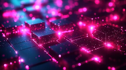 abstract geometric neon backgroun streaming service concept digital data transfer internet technology of future network dynamic zigzag lines glowing in the dark modern wallpaper