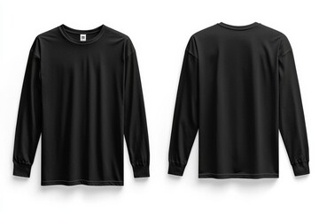 Black long sleeve tshirt mockup isolated created with Generative AI