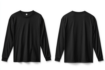 Black long sleeve tshirt mockup isolated created with Generative AI