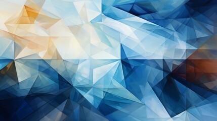 Wall Mural - Abstract Blue and White Geometric Shapes