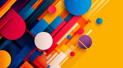 Graphic design, futuristic geometric patterns, flat design illustration