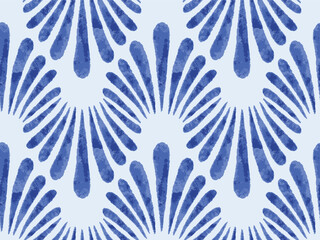wavy seamless indigo patterns in ajrakh pattern, hand block print, batik print, indian textile backg
