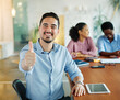 © Lumos sp - young business people meeting office portrait man businessman teamwork group success together startup start up smart intelligent student education training leader thumbs up thumb up approval sign