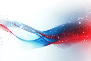 Wall Mural - An abstract wave design featuring red and blue colors with a soft, dreamy background and sparkling accents.