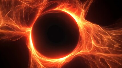 Wall Mural - Burning ring of fire forming a circle with copy space