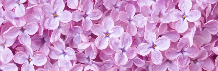 Sticker - An  of purple lilacs against a delicate spring flower background