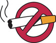© OneyWhyStudio - Cartoon no smoking illustration on transparent background.