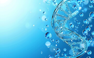 Aufkleber - The structure of DNA and molecules, biotechnology concept, rendered in 3D.
