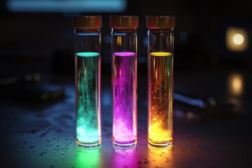 Aufkleber - Scientific test tubes, lab equipment for research in new medical fields