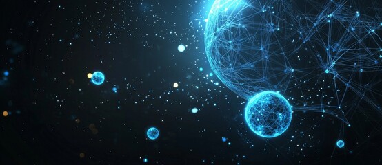Leinwandbilder - Abstract banner, generative stock in molecular medicine.