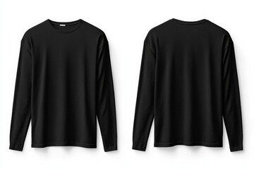 Black long sleeve tshirt mockup isolated created with Generative AI