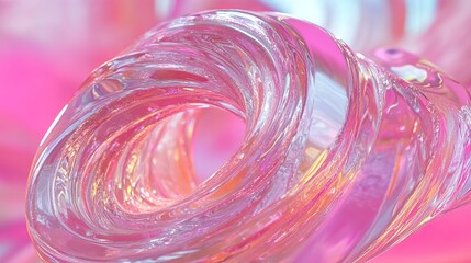 Wall Mural - pink twisted hologram 