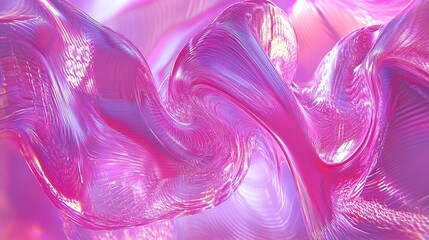 Wall Mural - pink twisted hologram 