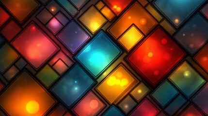 Wall Mural - colorful geometric patterns with vibrant squares and rectangles create an abstract design full of li