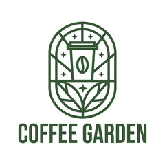 Wall Mural - coffee garden minimalist logo design