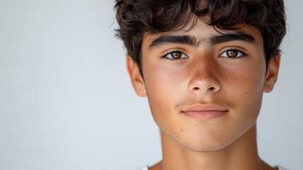 Sticker - Portrait of a Young Man with Freckles