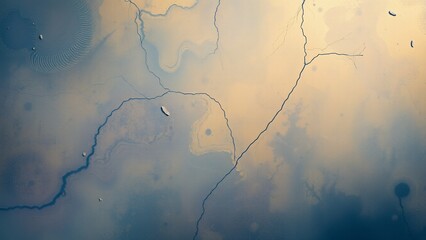 Abstract aerial view with swirls and lines.