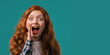 © kohanova1991 - Attention, portrait of ginger young woman shouting, holding hand near open mouth