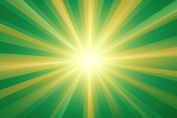 Sun rays background with gradient color, green and gold, vector illustration