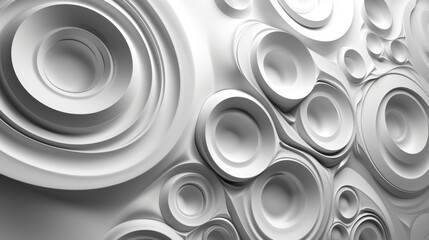 Poster - Abstract White Circular Pattern