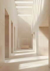 Poster - Minimalist Interior Design With Sunlight Streaming Through A Skylight