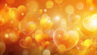 © Roman - Bright, colorful hearts float gracefully in a warm orange backdrop, creating a joyful and festive atmosphere ideal for celebrations and romantic occasions