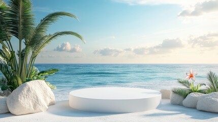 Poster - Beachfront Paradise with Stone Platform