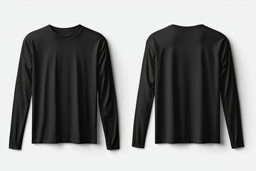 Black long sleeve tshirt mockup isolated created with Generative AI